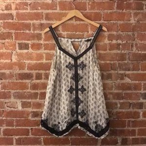 Lucky Brand Black and White Sleeveless Tunic